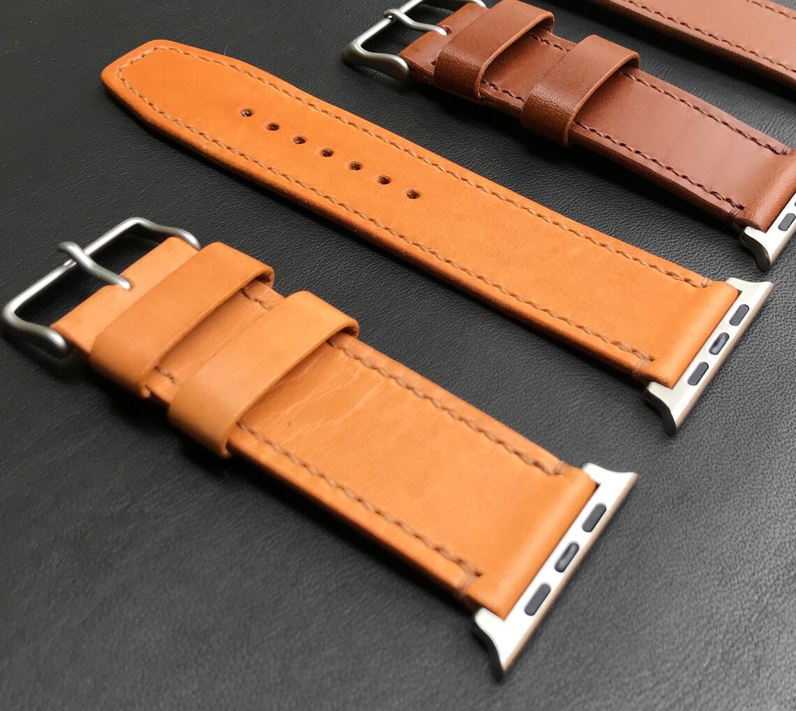 Leather Apple Watch Strap Series 36 42/44mm Etsy