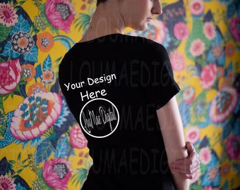 MOCK UP | Vrouwen korte mouw V hals T-shirt | ATC8001L | Digitale download
