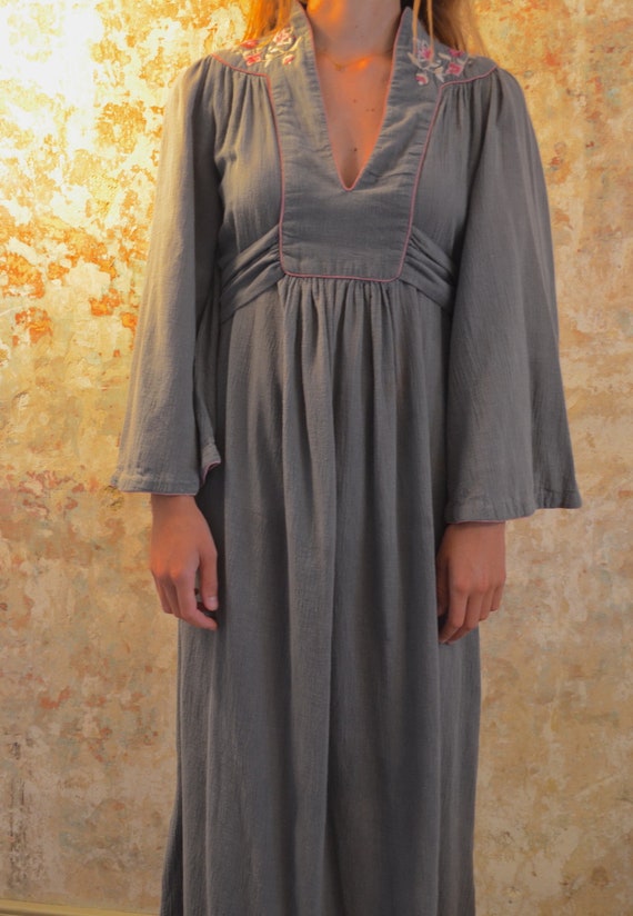 Ossie Clark for Radley, 70s vintage grey maxi flow