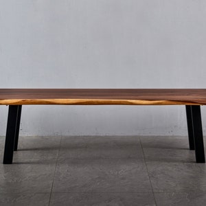 Entryway Bench - Live Edge Bench, Wood Bench, South American Walnut, Modern Bench, Foyer Bench with U Shaped Legs
