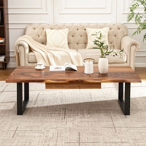 Coffee Table - South American Walnut, Live Edge Coffee Table, Wood Coffee Table, Walnut Coffee Table, Modern Coffee Table with Storage