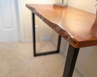 Wood Desk Metal Legs Etsy