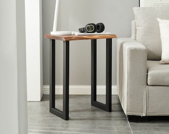 End Table - Tropical Hardwood, End Table, Side Table, Modern End Table, Solid Wood End Table with U Shaped Legs