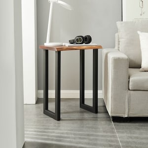 End Table Tropical Hardwood, End Table, Side Table, Modern End Table, Solid Wood End Table with U Shaped Legs image 1