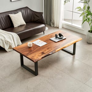 Coffee Table - South American Walnut, Live Edge Coffee Table, Wood Coffee Table, Walnut Coffee Table, Modern Coffee Table with U Shaped Legs