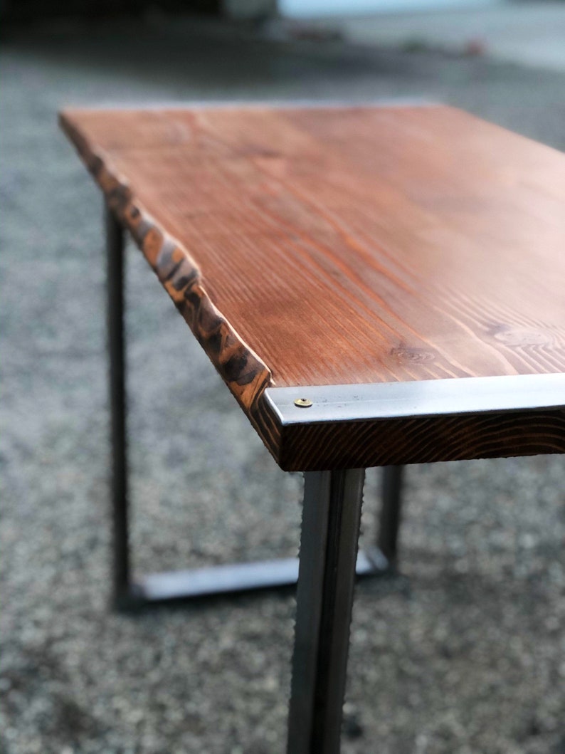 Live Edge Desk Office Desk Distressed Wood Computer Desk | Etsy