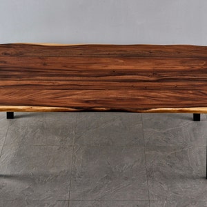 Live Edge Walnut Dining Table: Modern Slab Table With Steel Legs - Etsy
