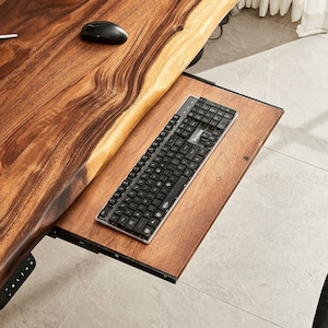 Keyboard Tray – Keyboard Tray Add-on, South American Walnut, Desk Tray, Desk Keyboard Tray, Desk Storage, Desk, Keyboard and Mouse