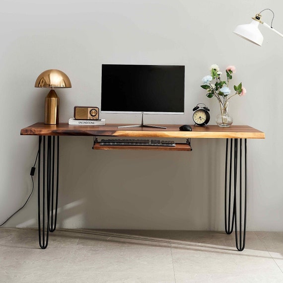 Walnut hairpin desk discount