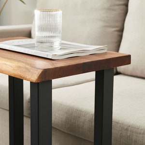 End Table Tropical Hardwood, End Table, Side Table, Modern End Table, Solid Wood End Table with U Shaped Legs image 3