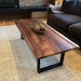 Coffee Table - South American Walnut, Live Edge Coffee Table, Modern, Rustic, Wood Table, Industrial, Modern Coffee Table with U Shaped Legs
