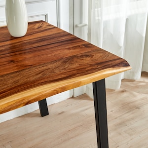 Dining Table Live Edge Dining Table, Walnut Table, Tropical Hardwood, Modern Table, Wood Table, Large Kitchen Table with Steel Legs. image 3