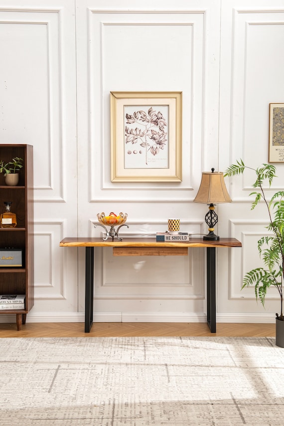 Console Table With Storage U Shaped Legs Tropical Hardwood