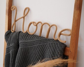 Home Christmas decor, Tricotin sign gift, Knitting nursery decor, wire wall hangings, door sign, Baby name sign