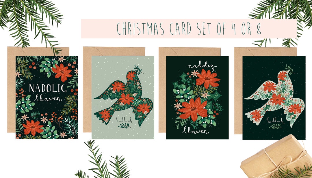 Welsh Christmas Cards / Welsh Greetings Card / Christmas Card Etsy