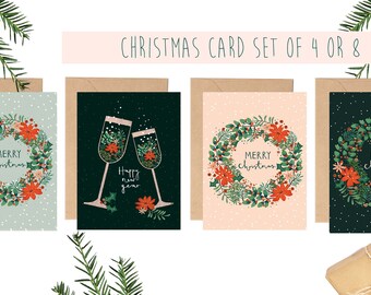 Christmas card set / Christmas card / Greetings card / Christmas gift / Christmas card multipack / Handmade cards