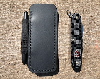 Case for pocket knife knife case with elastic band knife bag SAK Victorinox leather sheath SAK pocket slip 100% handmade