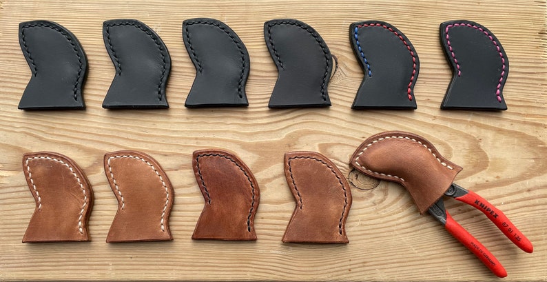 Case for pliers Knipex Cobra XS Cobra 125 XS pliers wrench leather sheath pliers plier pocket slip 100% handmade image 5