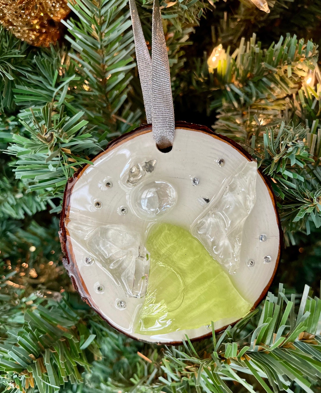 Angel Ornaments Christmas Ornaments Glass Art Wood Slice Ornaments