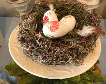 Bird Nest Rustic Table Centerpiece - Farmhouse Spring Table - Wedding Table Decor - Easter Eggs - Bird Nest - Arredamento personalizzato - Tovagliolo Art- B1