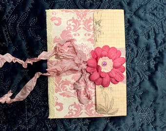 Diario Envelope Folio – Carta rosa con rilegatura a coste e cucitura a pieghe 7” x 5”