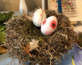 Bird Nest Rustic Table Centerpiece - Farmhouse Spring Table - Wedding Table Decor - Easter Eggs - Bird Nest - Arredamento personalizzato - Tovagliolo Art- B2