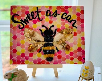 Hummel Glaskunst: Recyceltes Scherbenglas auf Holzpaneel