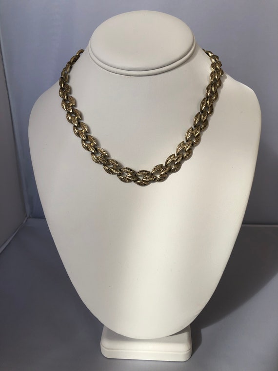 Vintage Gold Leaf Necklace - image 1