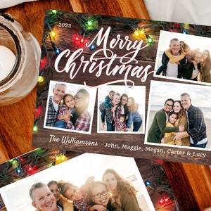 Rustic Christmas Card template, Christmas Photo Card template, Christmas card 5X7 template, editable Christmas card template, Canva template