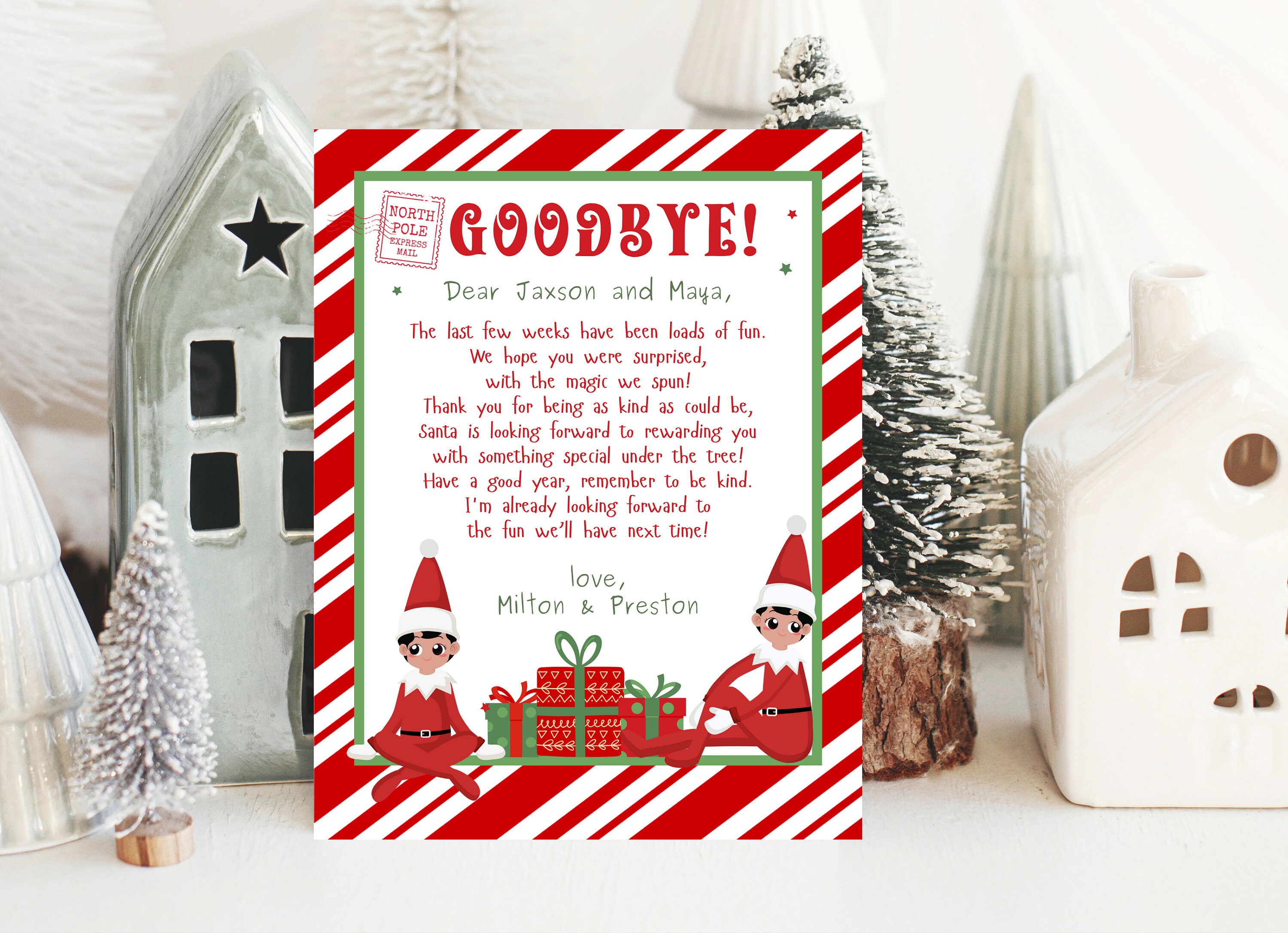 Elf Goodbye Letter, Christmas Elf Farewell, Editable Elf Letter ...