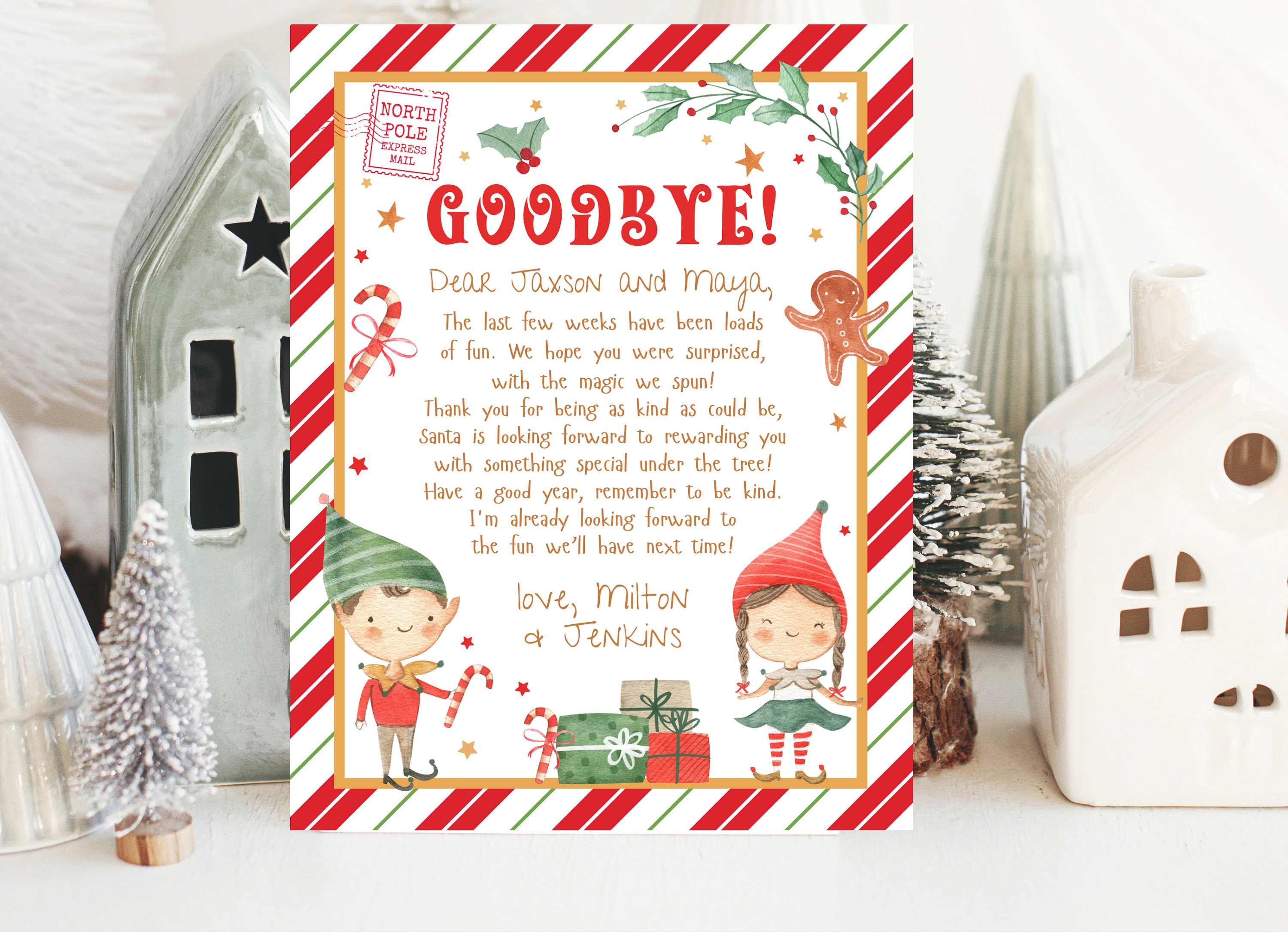 Goodbye Letter From Christmas Elf, Editable Elf Letter, Goodbye Letter ...