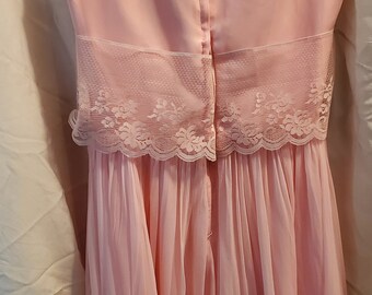 dusky pink chiffon dress