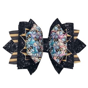 Glitter Bee Hair Bow: Handmade Alligator Clip Hair Accessory