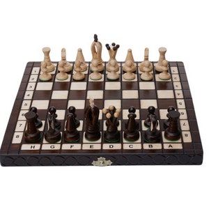 Wooden Chess set, Chess Board of Ecological Wood 29x29x2.5cm, Amazing Chess pieces, Hand carved Board Game,(11 1/2&quot;x11 1/2&quot;x1&quot;), Chess gift!