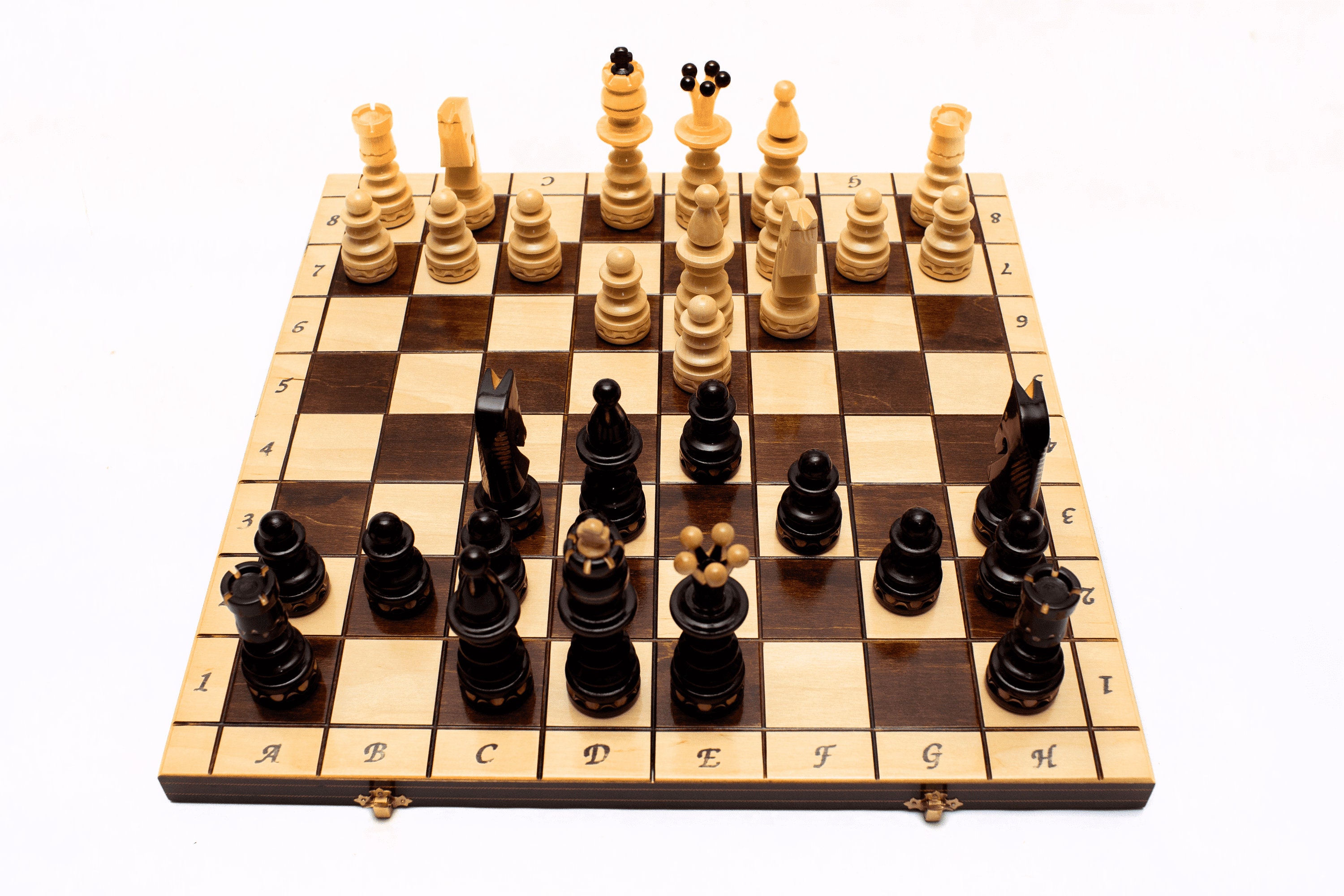 Riesiges Schachset, Schachbrett 19 2/3x19 2/3x1 1/5, aus Ökologischem Holz 50x50x3cm