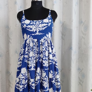 Vestido midi floral de algodón, vestido de verano, vestido midi para mujer, vestido cómodo, vestido de fiesta boho para playa para su atuendo de festival boho