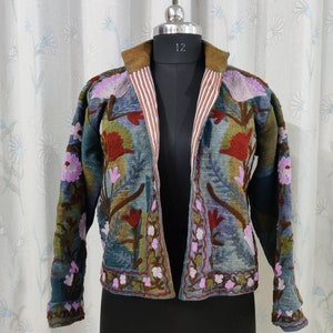 Suzani Vintage Jacket/Coat, Hand Embroidery Jacket, Women Wear New Style Coat, Partywear, Suzani Short Jacket,Classical Jacket, Gift for Her