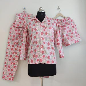 Pajama Set, Floral Sleepwear, Cotton Pajamas, Loungewear, Victorian Nightwear, Women&#39;s Sleepwear Perfect Relaxation Set, Best Gift for Her