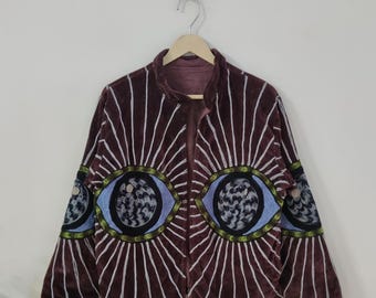 Eye Embroidery Suzani Jacket – Bohemian Handmade Embroidery Outerwear, Spiritual Evil Eye Protection Coat, Festival & Artistic Suzani Jacket