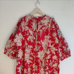 Vestido midi Kyra con estampado floral rojo, minivestido, escote profundo con cierre de cordón, vestido para mujer, vestido de verano, regalo perfecto para tus seres queridos.