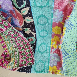 Handmade Patchwork Quilted Curtain, Vintage Kantha Curtains,Indian sheer curtains in bohemian print, block print design curtain Gift for her