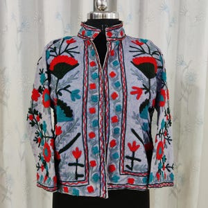 Cotton Handcrafted Suzani Jacket, Boho Embroidery work Women’s Quilted Coat, Kimono Indian Vintage Style Boho Vest Autumn Gift tnt jacket