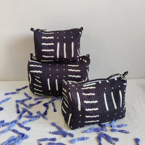 Borsa da toilette con stampa di nuovo stile, borsa per il trucco vintage, borsa da viaggio, pochette per il trucco, borsa da lavaggio trapuntata, borsa trapuntata Boho per cosmetici, borsa da donna
