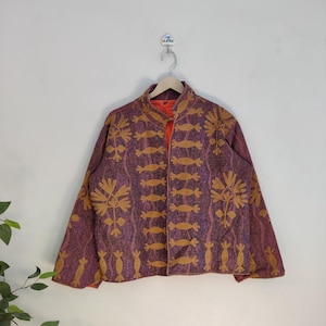 Suzani Embroidery Handmade Jacket, TNT Suzani Jacket, Winter Wear Jacket Coat, Womens Coat, Cotton Suzani Jacket,vintage short suzani jacket