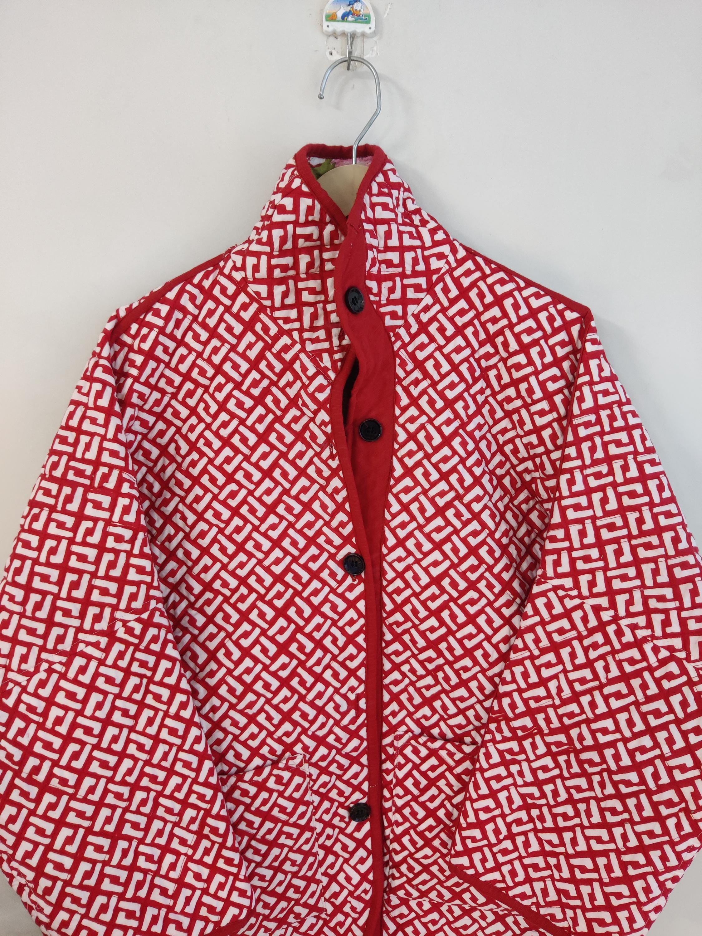 Indian Handmade Block Print Cotton Quilted Jacket, Vintage Ped New