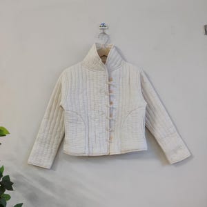 Cotton Women&#39;s Quilted Jacket, Boho Style Quilted Handmade Jackets, Coat Holidays Gifts, Button Closer Short Jacket for Women, Gift For Her