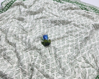 Edredones con estampado de bloques de Jaipuri para decoración del hogar, nuevos y hermosos edredones de algodón Razai con estampado de bloques a mano, edredones reversibles indios, ¡edredón suave Jaipuri Razai!