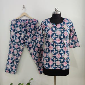 Neue trendige Baumwolle Pyjama Set, Indische Baumwolle Set, Sommer Baumwolle Set, Unisex Baumwolle Set, Schöne Baumwolle Set, Brautmode Set, Geschenke für Sie