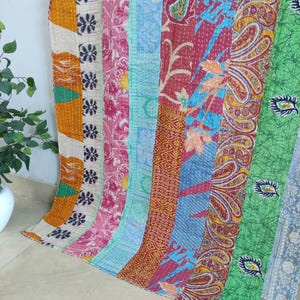 Indian Vintage Kantha Curtains, Handmade Patchwork Quilted Curtain, Window and door Patchwork Hippie Curtain, Bohemian Curtain home decor