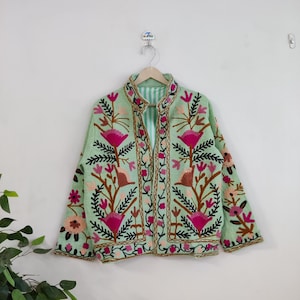 Handmade Suzani Embroidery Jacket New Winter Wear Jacket Coat ,Women Coat Suzani Short Suzani Jacket TNT Fabric Suzani Jacket Coat, One Size